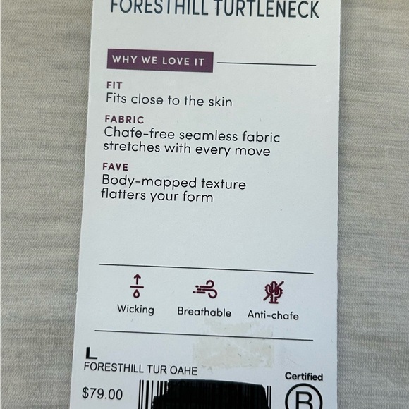 Athleta NWT Designed in San Francisco/ made in Portugal/long sleeve/ivory top/ L - Picture 7 of 10